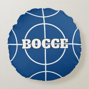 Blaues und gelbes Bocci Ball runder Kissenpolster Rundes Kissen