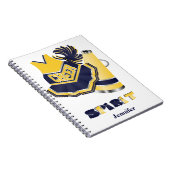 Blaues und gelbes Cheerleader-Notizbuch Notizblock (Rechte Seite)