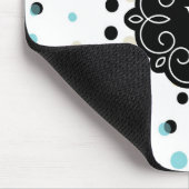 Blaues und gelbes Confetti-Punkt-Muster-Monogramm Mousepad (Ecke)