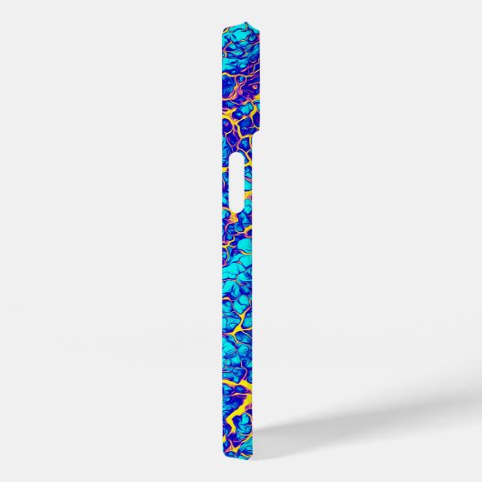 Blaues und gelbes einzigartiges Texturmuster Case-Mate iPhone Hülle (Rückseite / Rechts)