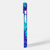 Blaues und gelbes einzigartiges Texturmuster Case-Mate iPhone Hülle (Rückseite / Links)