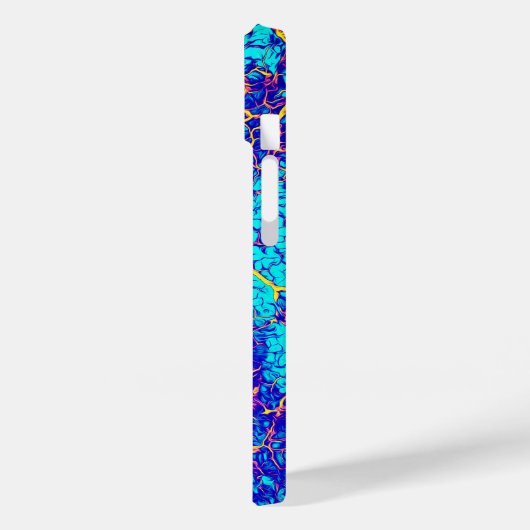 Blaues und gelbes einzigartiges Texturmuster Case-Mate iPhone Hülle (Rückseite / Links)