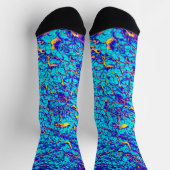Blaues und gelbes einzigartiges Texturmuster Socken (Oben)