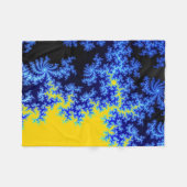 Blaues und gelbes Eiskristall Fleecedecke (Vorderseite (Horizontal))
