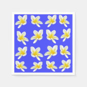 Blaues und gelbes Frangipani-Muster, Serviette (Vorderseite)