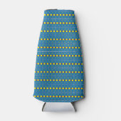 Blaues und gelbes geometrisches Kunstmuster Flaschenkühler (Vorderseite)