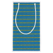 Blaues und gelbes geometrisches Kunstmuster Kleine Geschenktüte (Vorderseite)