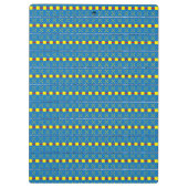 Blaues und gelbes geometrisches Kunstmuster Klemmbrett (Rückseite)