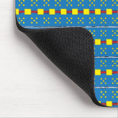 Blaues und gelbes geometrisches Kunstmuster Mousepad (Ecke)