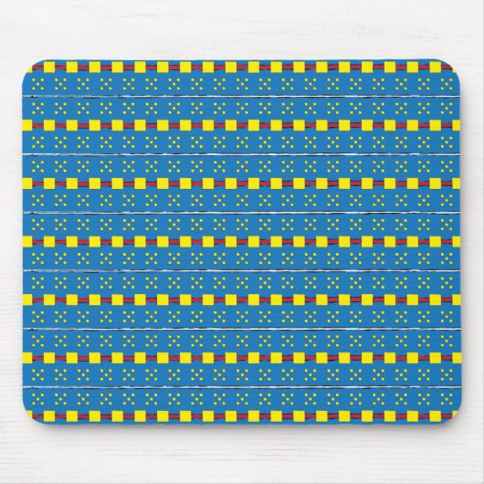 Blaues und gelbes geometrisches Kunstmuster Mousepad (Vorne)