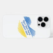 Blaues und gelbes Herz. Eigener Text. Personalisie iPhone Hülle (Rückseite (Horizontal))