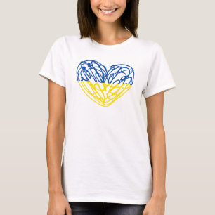 Blaues und gelbes Herz, ukrainische Flaggenfarben T-Shirt