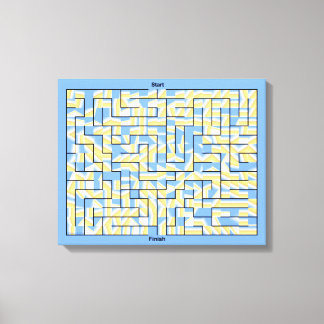 Blaues und gelbes Labyrinth-Puzzle Leinwanddruck