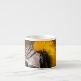 Blaues und gelbes Makaportrait Espressotasse