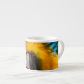 Blaues und gelbes Makaportrait Espressotasse (Vorderseite Rechts)