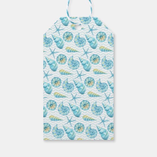 Blaues und gelbes Meer Geschenkanhänger (Rückseite)