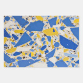 Blaues und gelbes Mosaikdesign Geschenkpapier Set (Vorderseite 3)