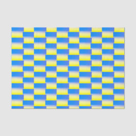 Blaues und gelbes Muster Ukraine Inspiriert für Fr Seidenpapier