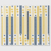 Blaues und gelbes Musterpapier Geschenkpapier (Flach)