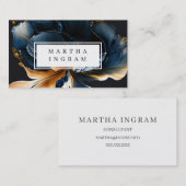 Blaues und goldenes abstraktes Design Visitenkarte (Vorne/Hinten)