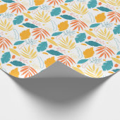 blaues und goldenes Blattpapier Geschenkpapier (Ecke)