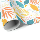 blaues und goldenes Blattpapier Geschenkpapier (Rolleneckpunkt)