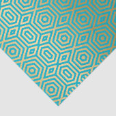 Blaues und goldenes geometrisches Muster Seidenpapier (Ausschnitt)