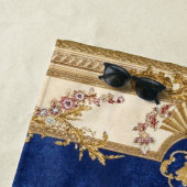 blaues und goldenes Motiv Strandtuch (Beispiel)