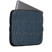Blaues und goldenes Muster Laptopschutzhülle (Vorne Rechts)