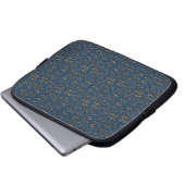 Blaues und goldenes Muster Laptopschutzhülle (Vorne Knopf)