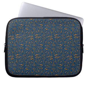 Blaues und goldenes Muster Laptopschutzhülle