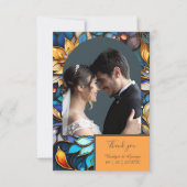 Blaues und goldfarbenes Glas Dankeskarte (Vorderseite)