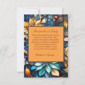 Blaues und goldfarbenes Glas Dankeskarte (Rückseite)