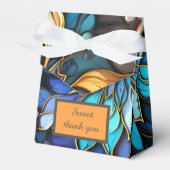 Blaues und goldfarbenes Glas Geschenkschachtel (Vorderseite)