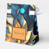 Blaues und goldfarbenes Glas Geschenkschachtel (Rückseite)