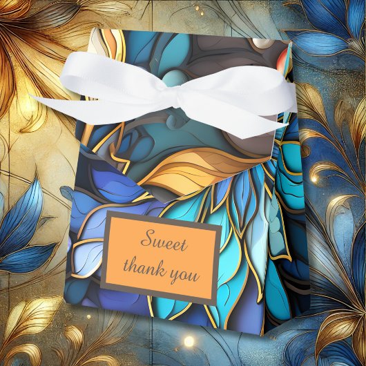 Blaues und goldfarbenes Glas Geschenkschachtel