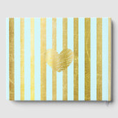 Blaues und goldgestreiftes Hochzeitsbuch Gästebuch (Rückseite)