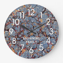 Blaues und goldmarmoriertes Papier mit Namen