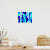 Blaues und Graues Eis Poster (Küche)