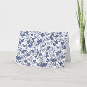 Blaues und graues florales Monogramm (Rückseite)