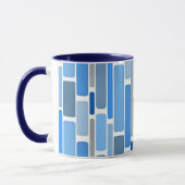 Blaues und graues geometrisches Muster, Tasse (Links)