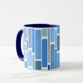 Blaues und graues geometrisches Muster, Tasse (Vorderseite Links)