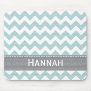 Blaues und graues Zickzack gestreiftes Mousepad