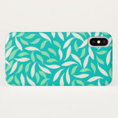 Blaues und grünes Abstraktes Blumenmuster Case-Mate iPhone Hülle (Rückseite (Horizontal))