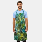 Blaues und grünes abstraktes Design Schürze (Getragen)