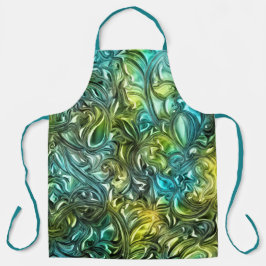 Blaues und grünes abstraktes Design Schürze