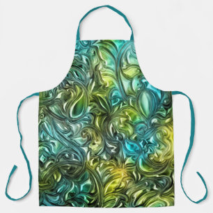 Blaues und grünes abstraktes Design Schürze