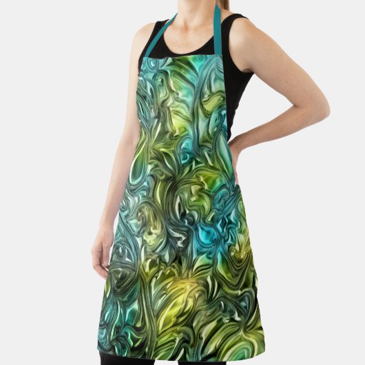 Blaues und grünes abstraktes Design Schürze (InSitu)