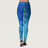 blaues und grünes abstraktes Farbglas Leggings (Rückseite)