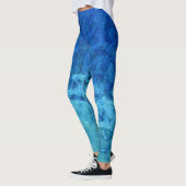 blaues und grünes abstraktes Farbglas Leggings (Links)